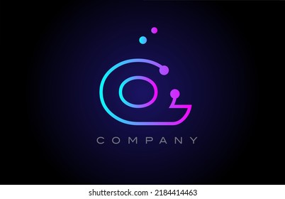 pink blue Q dot line alphabet letter logo icon design. Creative template for company and business