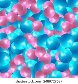 Pink and blue realistic 3d balls. Design element.