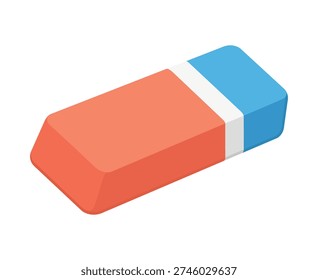 Pink and blue rectangular eraser white background