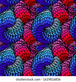 Pink blue and red easter eggs aqua menthe decorative seamless pattern abstract bright party design colourful set wrapping paper stock vector illustration