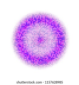 Pink, blue, red halftone circles, dots pattern, vector, grunge. Comic texture background. Monochrome half-tone. Circle halftone Dots, colorful geometric gradient for pop art designs.