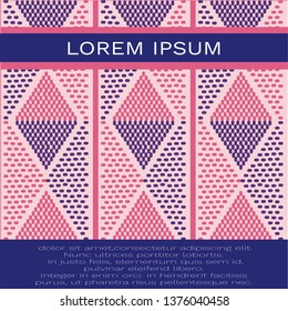 pink and blue rhombus pattern Universal invitation templates. Wedding, anniversary, birthday, party, cards, fashion show, brochure, banner, calendar design
