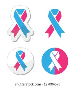 Pink And Blue Ribbon - Pregnancy And Infant Loss Awereness Symbol