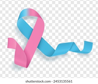 Pink and blue ribbon. Pro-life.Genital integrity. Male Breast Cancer Awareness. Inflammatory breast cancer awareness. Infertility awareness. Infant loss awareness.