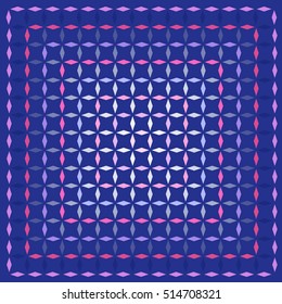 pink and blue rombs on a blue background