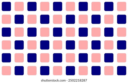 rosa y azul redondo bloque cuadrado arreglar en cuadrado cruz cuadrícula tablero de ajedrez sin fisuras Diseño de patrón para la impresión de la tela, patrón vintage