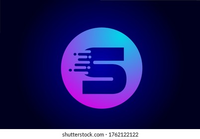 pink blue S alphabet letter logo for business and company. Gradient circle design for corporate identity