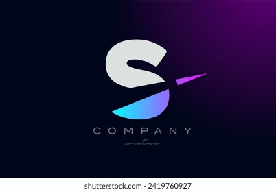 pink blue S letter vector  logo icon design illustration. Creative cut arrow template for business or company