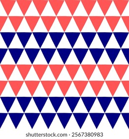 Pink and blue seamless triangle pattern with triangles, seamless abstract geometric horizontal strip pattern repeat style. replete image design for fabric printing, diamond pattern