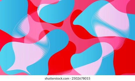 Pink and blue simple abstract background with wave and liquid shape