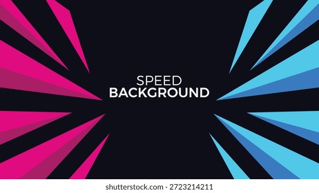 Diseño de Plantilla de Ilustración vectorial de color plano de fondo geométrico de velocidad rosa y azul