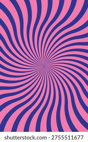Pink and blue spiral pattern with wavy lines radiating from the center point.