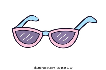 Pink blue sunglasses isolated vector illustration
