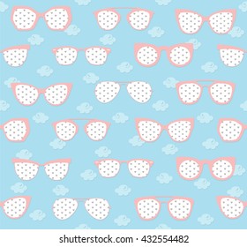 Pink and blue sunglasses summer pattern