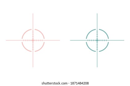 Pink and blue target scope. vector illustration 