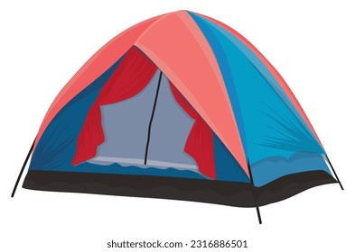 pink blue tent on white background vector design