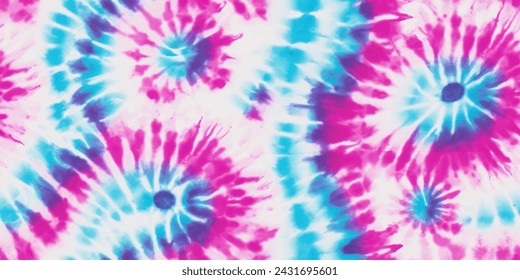 Pink and blue Tie Dye Pattern Ink , colorful tie dye pattern abstract background. Tie Dye two Tone Clouds . Abstract batik brush seamless and repeat pattern design