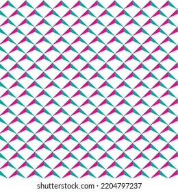 Pink and blue triangle pattern on white background. Colorful modern backdrop design. Up arrow pattern on white background.