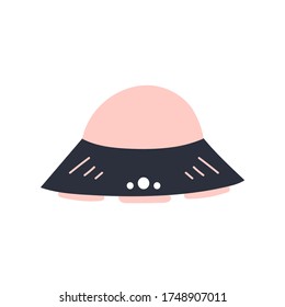 pink blue ufo cartoon spaceship
