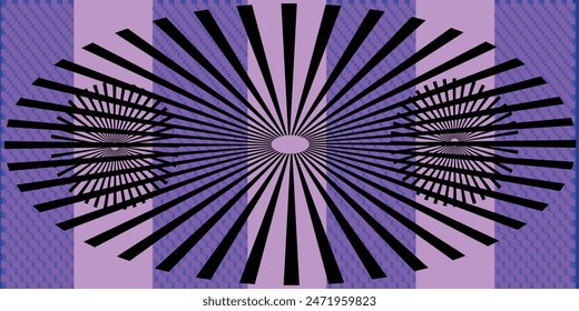 Fondo abstracto geométrico moderno del círculo negro del Vector azul rosado, Plantilla de la textura rayada punteada Patrón geométrico en estilo del semitono con el gradiente.