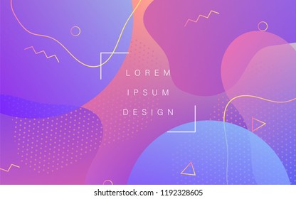 Pink blue violet geometric background with triangle,circle,zigzag shape