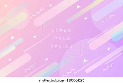 Pink blue violet geometric background with triangle,circle,zigzag,cylindrical shape