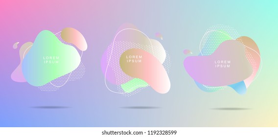 Pink blue violet green geometric fluid element