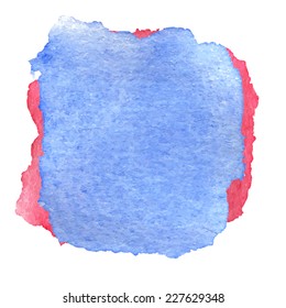 Pink and blue watercolor backdrop. Vector illustration.