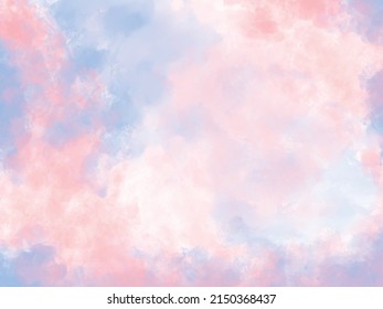 Pink Blue Watercolor Hand Drawn Background