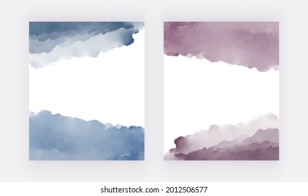 Pink and blue watercolor texture. Vector design backgrounds for banners, cards, invitations