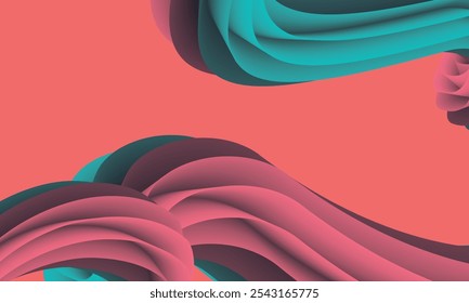 Fondo abstracto de la onda rosa y azul