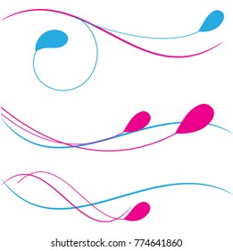 Pink , blue Wave lines banner. Abstract wavy stripes on a white background isolated. Creative line art. Vector illustration EPS 10. Design elements for web design card wedding.