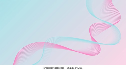 Fundo Abstrato Padrão Das Linhas De Onda Rosa E Azul. Ilustração de vetor. Papel de parede. Plano de fundo. Banner futurista