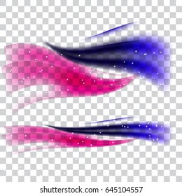 pink and blue waves on a transparent background