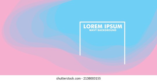 Pink and Blue Wavy Background. Vector Gradient Blend Background. Pastel Color Background. 