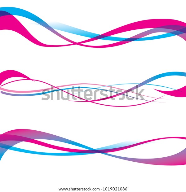 Pink Blue Wavy Wave Lines Banner Stock Vector Royalty Free 1019021086