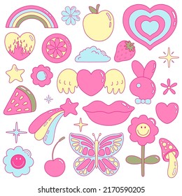 Pink Blue Yellow Stickers 2000 Years Stock Vector (Royalty Free ...