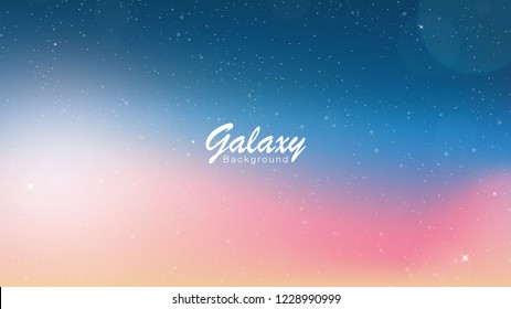 Pink and bluespace galaxy night sky with light, Vector background beautiful.