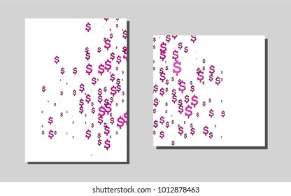 Pink, Bluevector cover for Envelopes. Abstract booklet on colored background with gradient. Pattern can be used as a template for calendars.