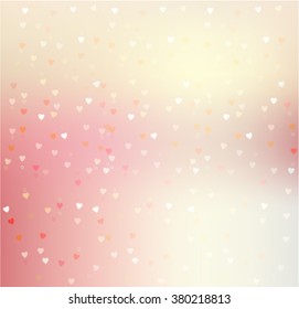 Pink blurred abstract background with hearts