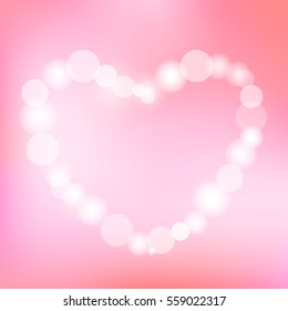 Pink blurred background with heart : Vector Image