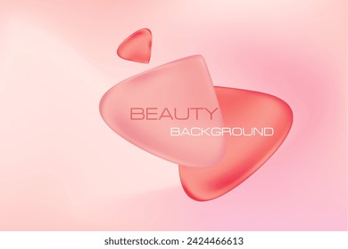 Pink blurred background with smooth abstract shapes, glow gradient wallpaper. Aesthetic nude colors backdrop for beauty product display or web site, logo, presentations, card design, flyers, posters.