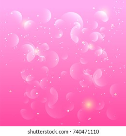 Pink blurred light background with bokeh effect