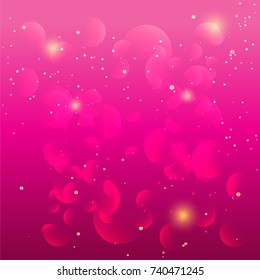 Pink blurred light background with bokeh effect