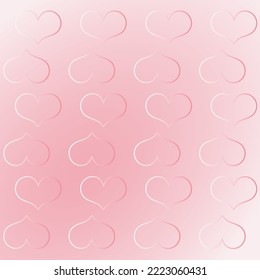 Pink blurry love abstract texture with hearts. Background banner wall paper. Flat Art Vector Illustration