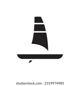 Pink Boat Filled Icon Vector Illustration