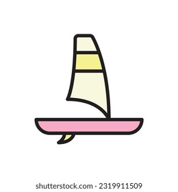 Pink Boat Icon Vector Illustration