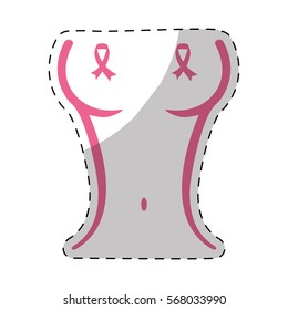 Pink body woman breast cancer signal image design icon