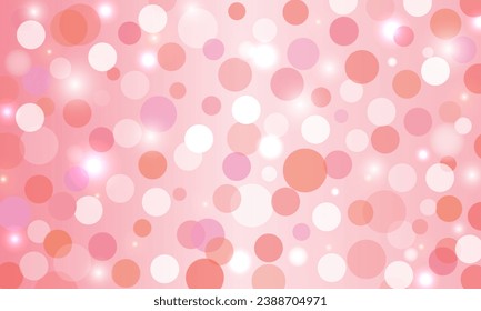 Pink bokeh abstract background with lights and sparkles. Copy space. Vector illustration. 