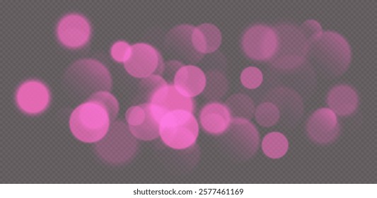 Pink bokeh, blurred background with sparkling lights, blurry glitter effect.